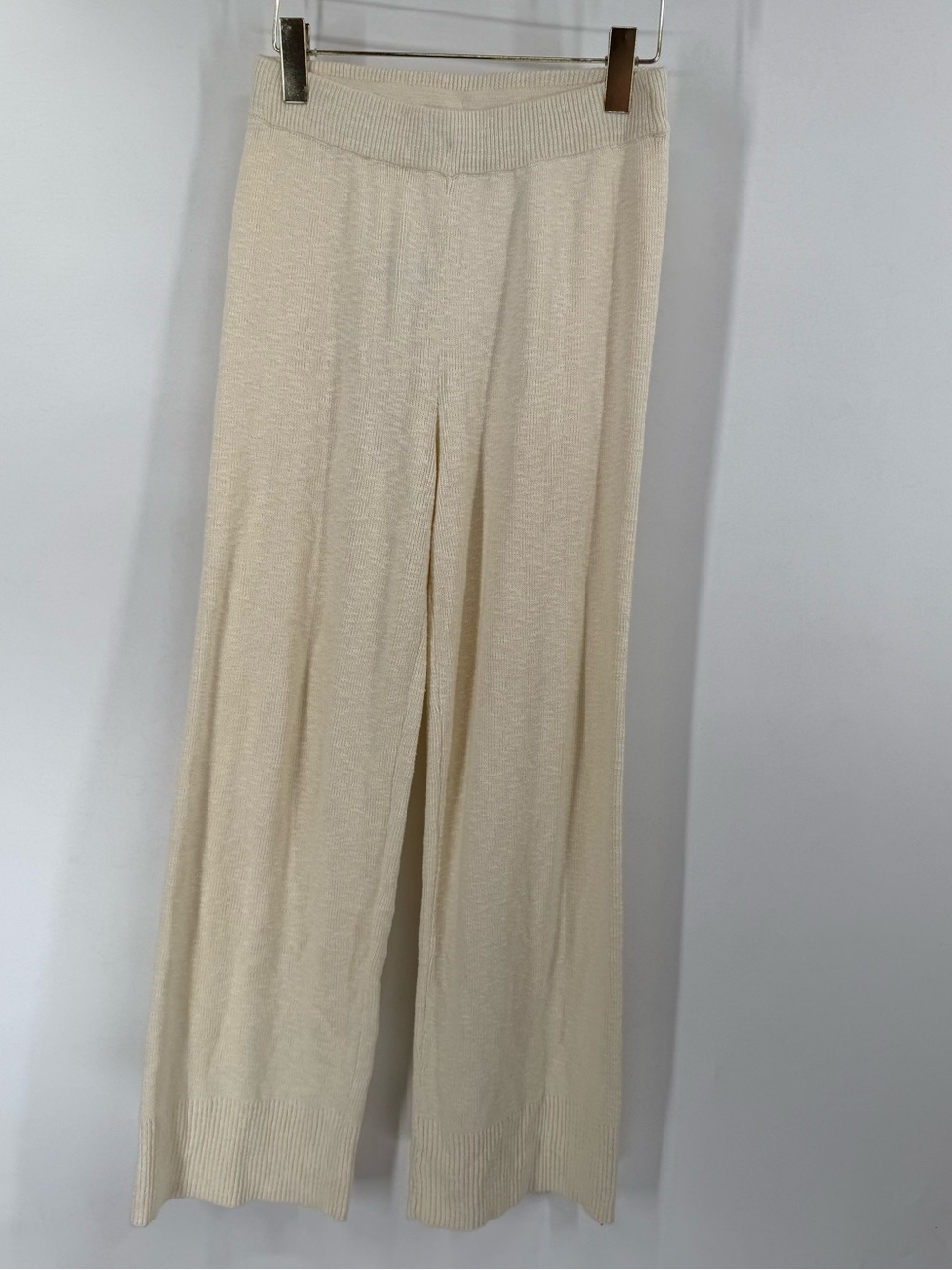 Free People beach cream‎ knit wide leg pants size xs